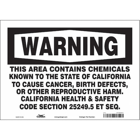 Safety Sign,14 Wx10 H,0.004 Thickness