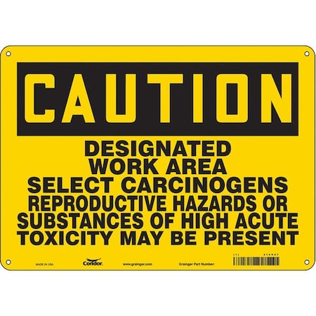 Safety Sign, 10 In Height, 14 In Width, Aluminum, Horizontal Rectangle, English, 475V47