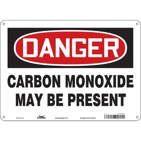 Safety Sign, 10 In Height, 14 In Width, Polyethylene, Horizontal Rectangle, English, 475Y83
