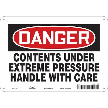 Safety Sign, 7 In Height, 10 In Width, Polyethylene, Vertical Rectangle, English, 475Y88