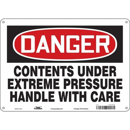 Safety Sign, 10 In Height, 14 In Width, Polyethylene, Horizontal Rectangle, English, 475Y89