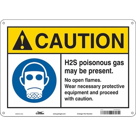 Safety Sign, 10 In Height, 14 In Width, Polyethylene, Horizontal Rectangle, English, 475Y43