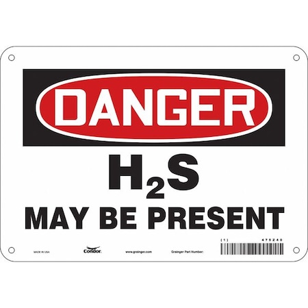 Safety Sign, 7 In Height, 10 In Width, Polyethylene, Vertical Rectangle, English, 475Z40