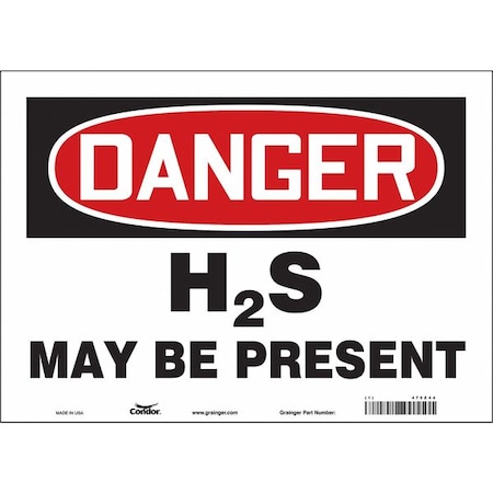 Chemical Sign, 10 In H, 14 In W, Vinyl, Horizontal Rectangle, English, 475Z44