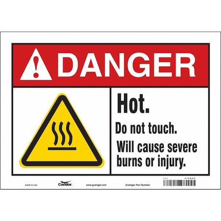 Safety Sign, 10 In Height, 14 In Width, Vinyl, Horizontal Rectangle, English, 475A05