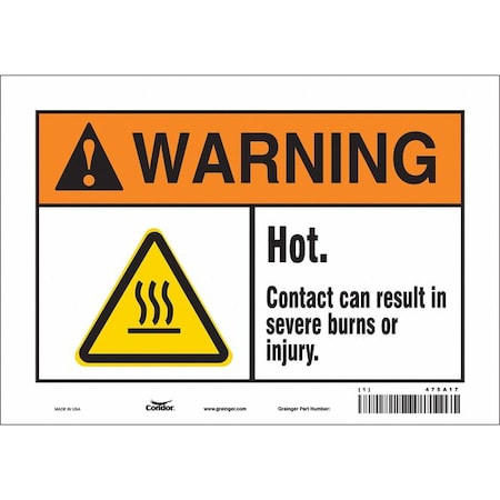 Danger Sign, 7 In H, 10 In W, Vinyl, Vertical Rectangle, English, 475A17