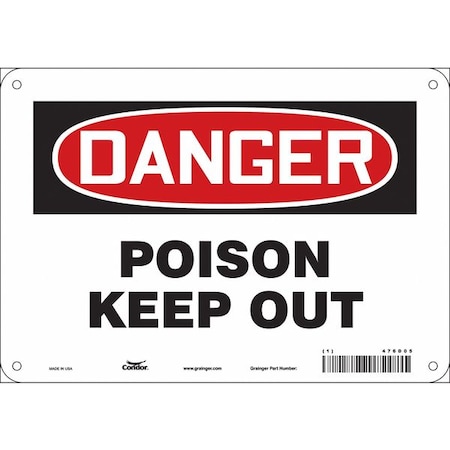 Safety Sign, 7 In Height, 10 In Width, Polyethylene, Vertical Rectangle, English, 476D05
