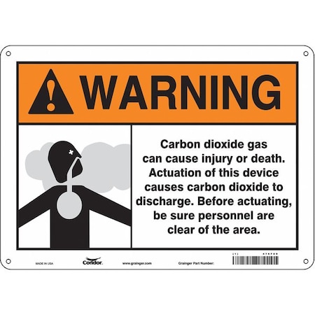 Safety Sign, 10 In Height, 14 In Width, Polyethylene, Horizontal Rectangle, English, 476F89