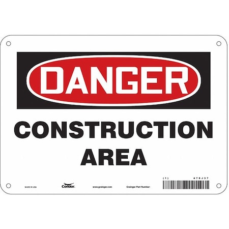 Safety Sign, 7 In Height, 10 In Width, Polyethylene, Vertical Rectangle, English, 476J37