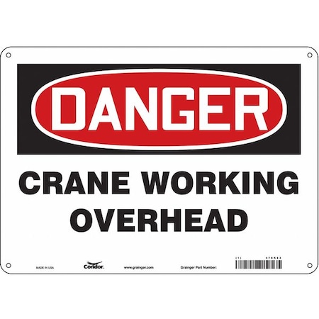 Safety Sign, 10 In Height, 14 In Width, Polyethylene, Horizontal Rectangle, English, 476K83