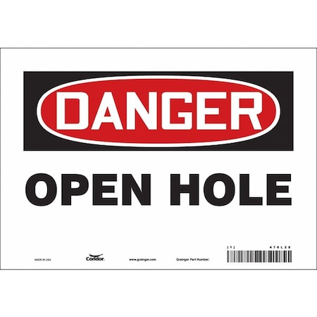 Safety Sign, 7 In Height, 10 In Width, Vinyl, Vertical Rectangle, English, 476L28