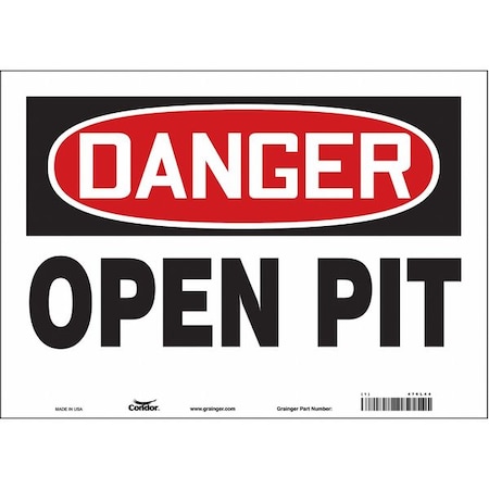 Safety Sign, 10 In Height, 14 In Width, Vinyl, Horizontal Rectangle, English, 476L44