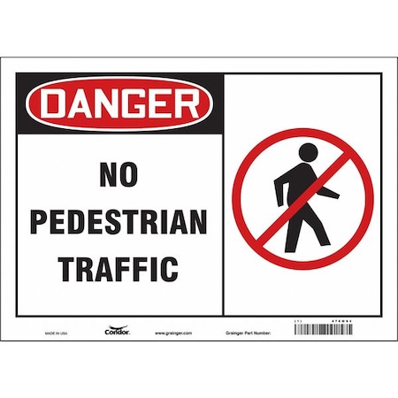 Safety Sign, 10 In Height, 14 In Width, Vinyl, Horizontal Rectangle, English, 476M94