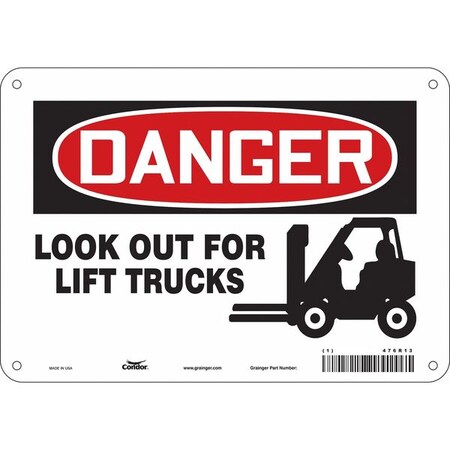 Safety Sign, 7 In Height, 10 In Width, Aluminum, Vertical Rectangle, English, 476R13