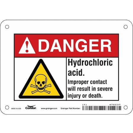 Safety Sign, 5 In Height, 7 In Width, Vinyl, Horizontal Rectangle, English, 476C37