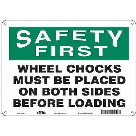 Safety Sign, 10 In Height, 14 In Width, Aluminum, Horizontal Rectangle, English, 477F80