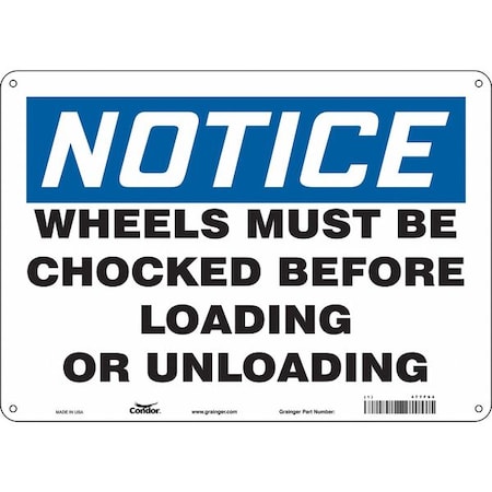 Safety Sign, 10 In Height, 14 In Width, Vinyl, Horizontal Rectangle, English, 477F64