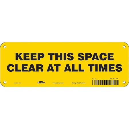 Safety Sign,10 W,3-1/2 H,0.055 Thick, 477J51