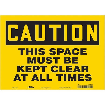 Safety Sign, 10 In Height, 14 In Width, Vinyl, Horizontal Rectangle, English, 477K34