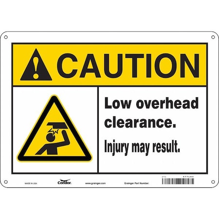 Safety Sign, 10 In Height, 14 In Width, Polyethylene, Horizontal Rectangle, English, 477L94