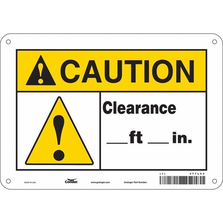 Safety Sign, 7 In Height, 10 In Width, Vinyl, Vertical Rectangle, English, 477L53