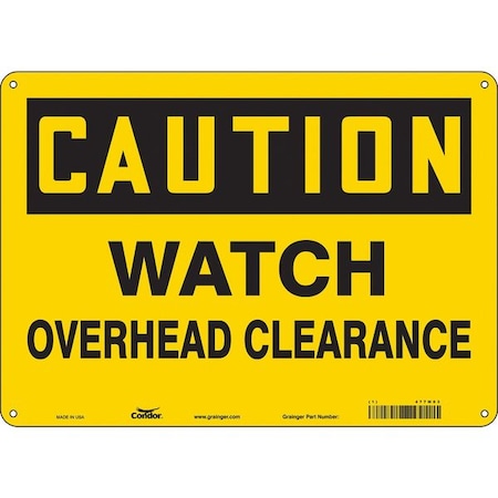 Safety Sign, 10 In Height, 14 In Width, Polyethylene, Horizontal Rectangle, English, 477M03