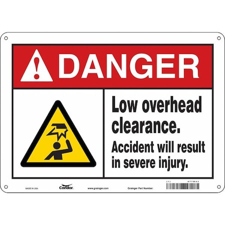 Safety Sign, 10 In Height, 14 In Width, Aluminum, Horizontal Rectangle, English, 477M43