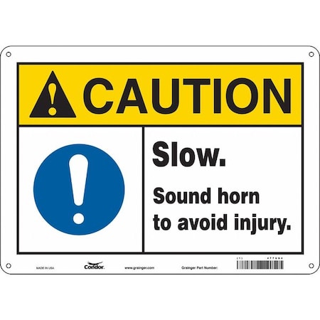 Traffic Sign, 10 In H, 14 In W, Aluminum, Horizontal Rectangle, English, 477U64