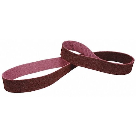 Sanding Belt, 1 1/2 In W, 60 In L, Non-Woven, Aluminum Oxide, Medium, SC-BL, Maroon