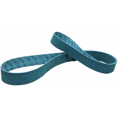 Sanding Belt, 1 In W, 42 In L, Non-Woven, Aluminum Oxide, Very Fine, SC-BL, Blue