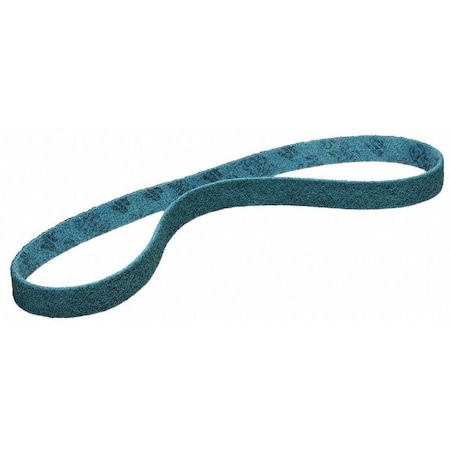 Sanding Belt, 1 In W, 18 In L, Coated/Non-Woven Blend, Aluminum Oxide, Very Fine, SC-BS, Blue