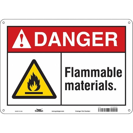 Danger Sign, 10 In H, 14 In W, Polyethylene, Horizontal Rectangle, English, 478H89