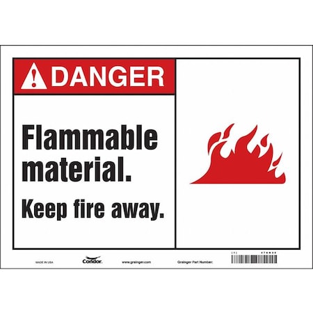 Safety Sign, 10 In Height, 14 In Width, Vinyl, Horizontal Rectangle, English, 478H35
