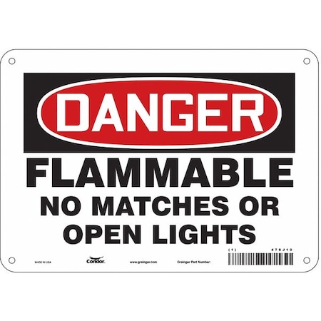Safety Sign, 7 In Height, 10 In Width, Aluminum, Vertical Rectangle, English, 478J10