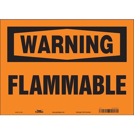 Safety Sign, 10 In Height, 14 In Width, Vinyl, Horizontal Rectangle, English, 478J54
