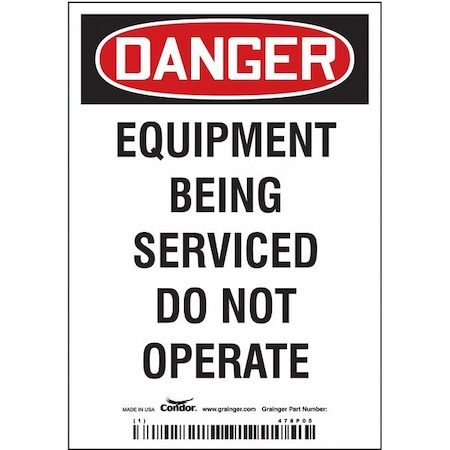 Safety Sign, 5 In Height, 3 1/2 In Width, Magnetic Vinyl, Vertical Rectangle, English