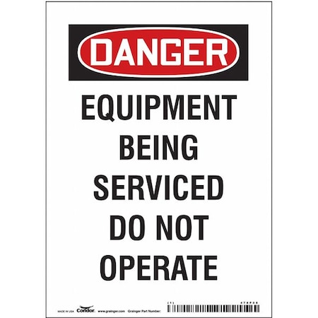 Safety Sign, 7 In Height, 5 In Width, Magnetic Vinyl, Vertical Rectangle, English