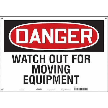 Safety Sign, 14 In Height, 20 In Width, Vinyl, Horizontal Rectangle, English
