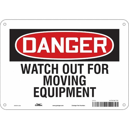 Safety Sign, 7 In Height, 10 In Width, Aluminum, Vertical Rectangle, English, 478U75