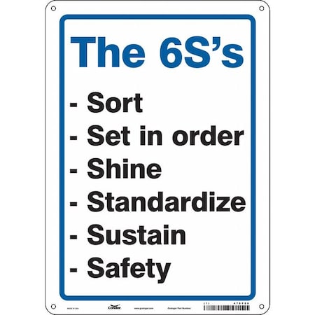 Safety Sign, 14 In Height, 10 In Width, Aluminum, Vertical Rectangle, English, 478Y26
