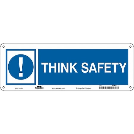 Safety Sign, 5 In Height, 14 In Width, Polyethylene, Vertical Rectangle, English