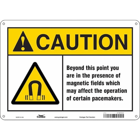 Safety Sign, 10 In Height, 14 In Width, Polyethylene, Horizontal Rectangle, English, 478Y63