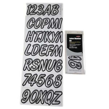 Number And Letter Combo Kit,White,3in.H