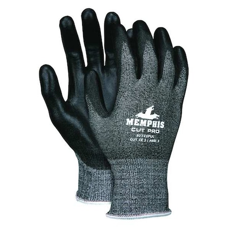 Cut Resistant Coated Gloves, A2 Cut Level, Polyurethane, S, 1 PR