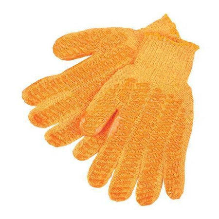 Knit Gloves,M,Orange,PVC Material,PK12