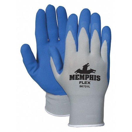 Foam Latex Coated Gloves, Palm Coverage, Blue/Gray, S, PR