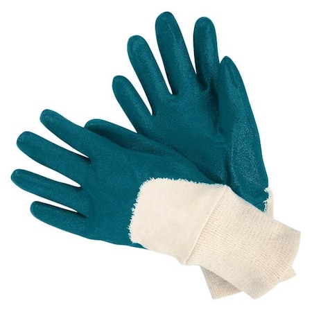 Nitrile Coated Gloves, 3/4 Dip Coverage, Blue/White, S, PR