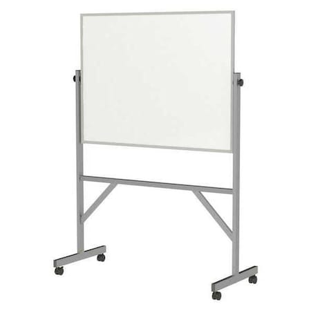 78-1/4x53-1/4 Plastic Reversible Whiteboard, Mobile/Casters