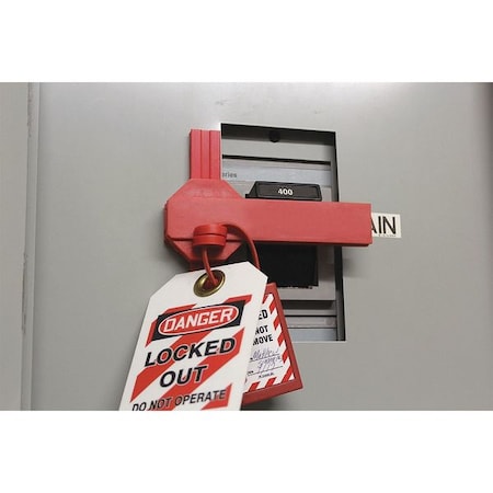 Circuit Breaker Lockout,1-3/8 In. H,Red