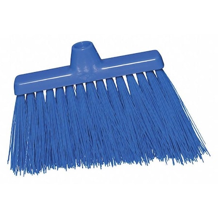 9 1/8 In Sweep Face Broom Head, Stiff, Synthetic, Blue